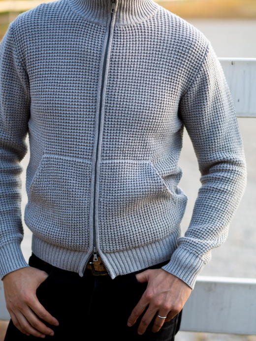 Dalmo 浅灰羊绒拉链夹克 商品图5