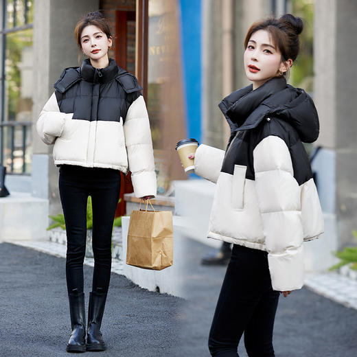 冬季新款，女装时尚休闲拼接撞色冬季保暖外套HR-GJC8217 商品图4