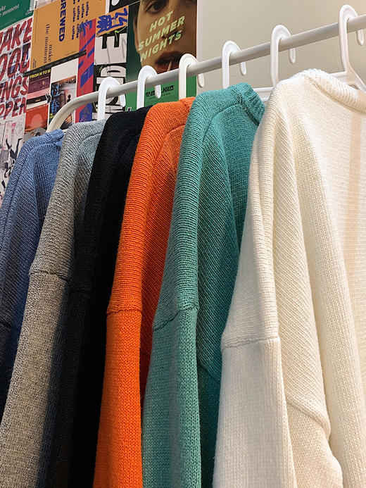 【日系纯色设计，简约时尚！】日系纯色针织打底衫，男女款BF风圆领宽松百搭学生情侣毛衣，多种颜色可选，百搭性强，让您随心搭配，展现个性风采lm 商品图4