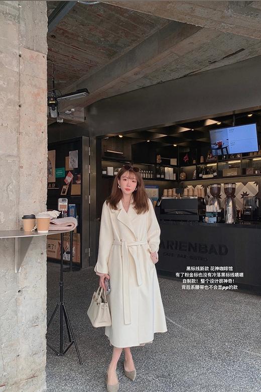 金蘑菇菇 黑标 花神咖啡馆 / 优雅时髦宽松轮廓感中长款系带大衣 商品图5