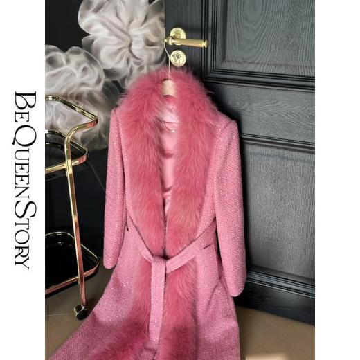 【孤品样衣，不退不换】【雪域妲己】轻奢重工正肩加棉气质羊毛狐狸毛领大衣 商品图2