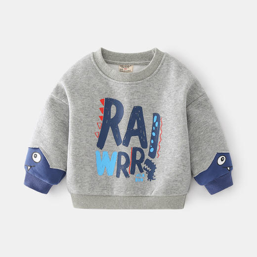 【经典圆领，潮流时尚！】男童卫衣秋冬，儿童加绒上衣长袖洋气，2023小童童装宝宝套头衫秋装潮lm 商品图1