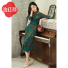 逸红颜蝶语扇2025年秋季新款弹力烂花丝绒旗袍改良版连衣裙女日常 商品缩略图4