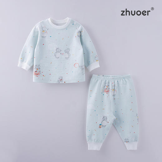 【秋冬贴身保暖德绒套装】卓儿宝宝打底衫纯棉家居服婴儿衣服自发热恒温 适合6个月-5岁 商品图0