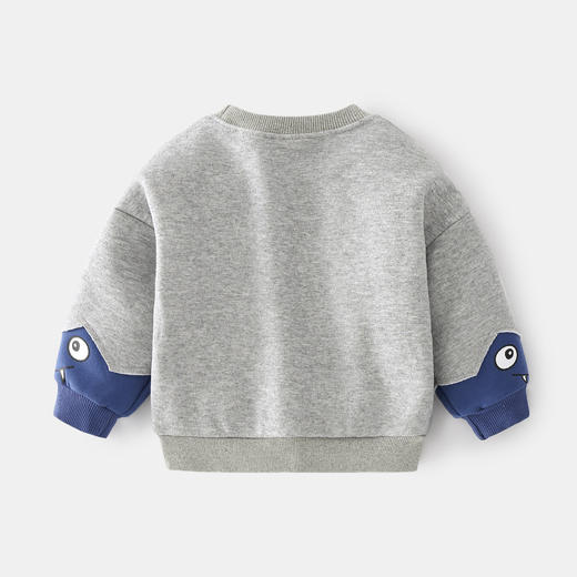 【经典圆领，潮流时尚！】男童卫衣秋冬，儿童加绒上衣长袖洋气，2023小童童装宝宝套头衫秋装潮lm 商品图2