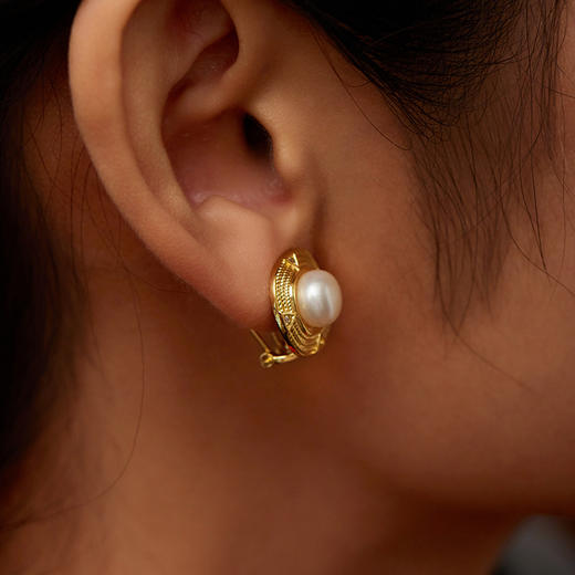 Manreya 玛芮雅“罗马神话”淡水珍珠耳夹优雅轻奢法式小众  简约 商品图6
