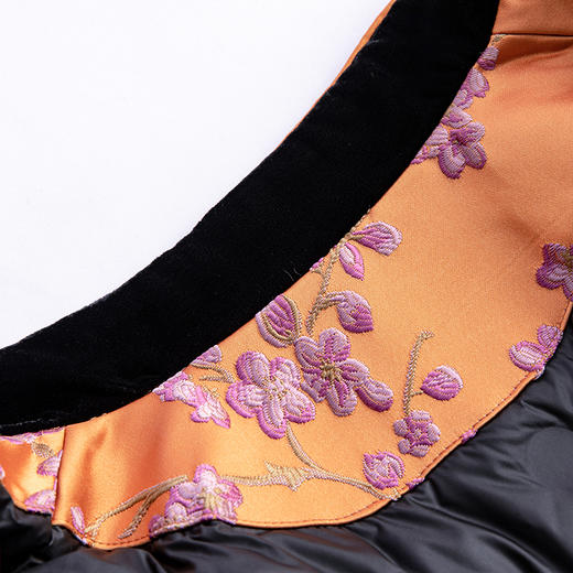 秋冬款新，中式提花料缎面小立领羽绒外套HR-SYY2378 商品图8