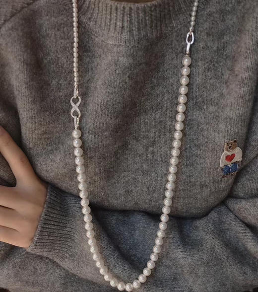 1028-8 赵丽颖同款双层珍珠项链 3-3.5mm和6-7mm黄金点位 超多搭配 很少量 商品图4