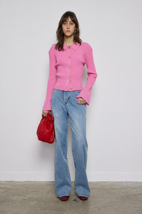 喇叭袖针织开衫