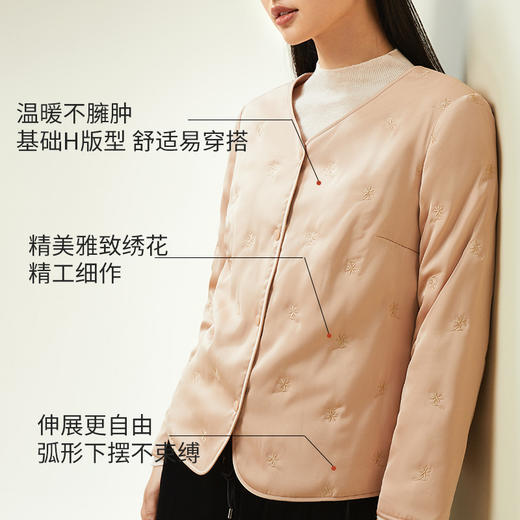 金三塔桑蚕丝填充 真丝保暖长袖棉袄女 丝绵棉衣外套   （限价款）NSFAD733 商品图2