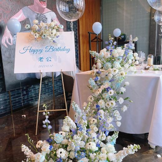 蓝色系鲜花生日布置 商品图5