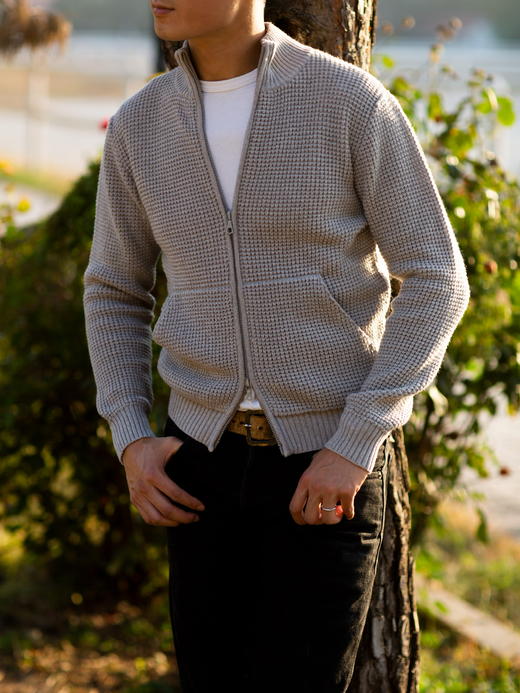 Dalmo 浅灰羊绒拉链夹克 商品图7