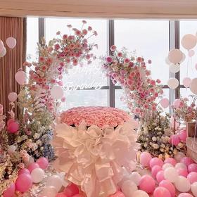 锦瑟年华-粉色系鲜花生日布置