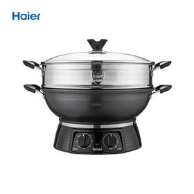 电炒锅34cm锅体304不锈钢 双旋钮控制 四段火力调节 HDC-DMZ3404 2100W304不锈钢