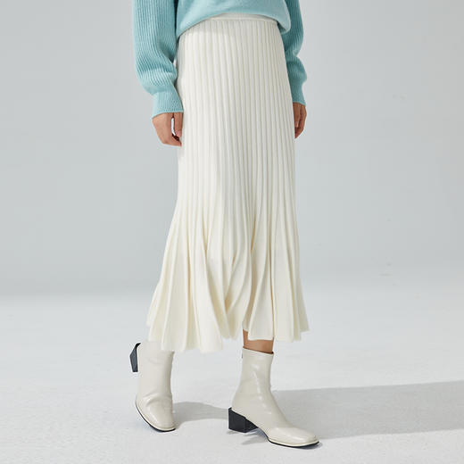 东黎 • 小山羊绒女士秋冬马尔代夫阳光鱼尾百褶裙 3418 商品图1