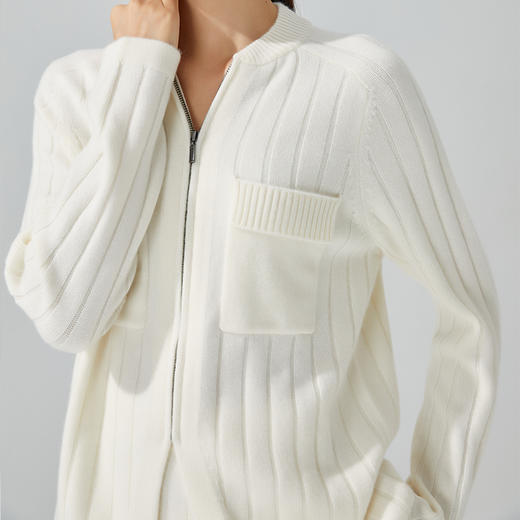 东黎 • 小山羊绒女士秋冬马尔代夫阳光拉链开衫 3390 商品图4