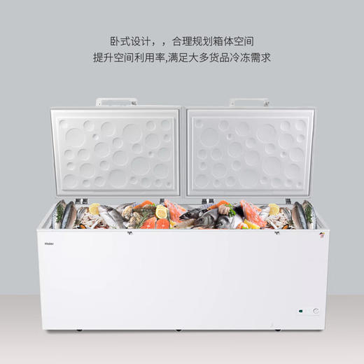 海尔（Haier）829升大容量家用商用卧式顶开门节能大冷冻力冷柜 冷藏冷冻转换柜 断电保护BC/BD-829HEZ 商品图6