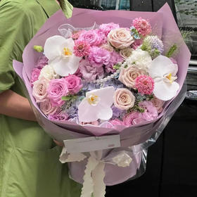 紫始至终（紫玫瑰圆形混搭)