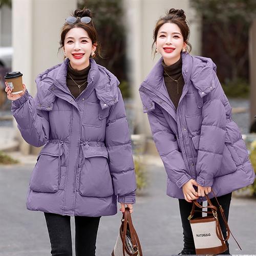 白鸭绒羽绒服连帽，面包服时尚收腰保暖外套HR-KJFD185 商品图1