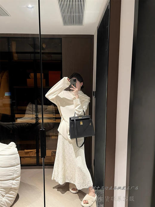 秋冬百搭蕾丝加厚裙 商品图4