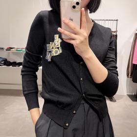 罗意威 LOEWE 女士字母挂饰V领针织开衫