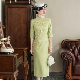 复古中国风，高档真丝高端桑蚕丝旗袍连衣裙HQ-231