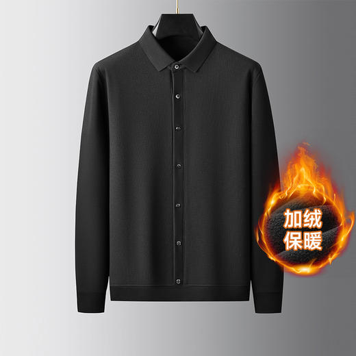 【新款DDA】大依优型大码加绒衬衫加肥加大休闲商务宽松弹力肥佬上衣打底男士胖子 商品图0