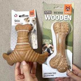 两只福狸木塑洁齿玩具