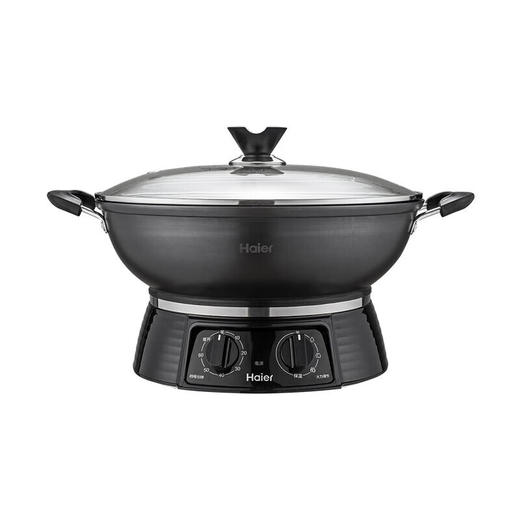 电炒锅34cm锅体304不锈钢 双旋钮控制 四段火力调节 HDC-DMZ3404 2100W304不锈钢 商品图4