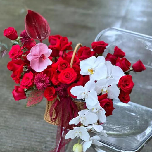 红色系手提花篮（开业、乔迁) 商品图0