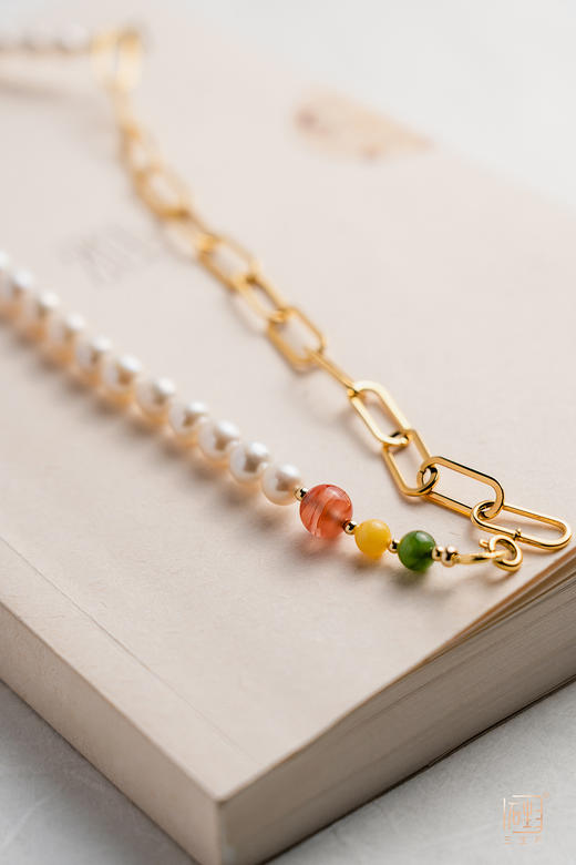 天然小巴洛克珍珠彩宝国风多用链+梅兰竹菊多用吊牌 商品图9