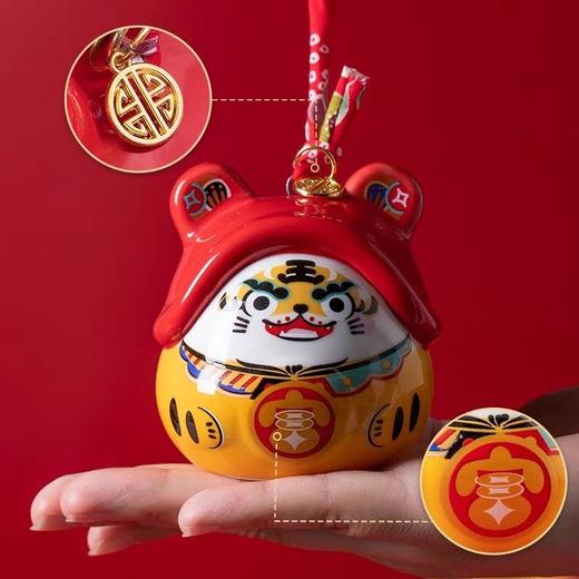 2024春节国潮龙年吉祥物陶瓷存钱罐虎福临门创意车载礼品摆件 商品图8