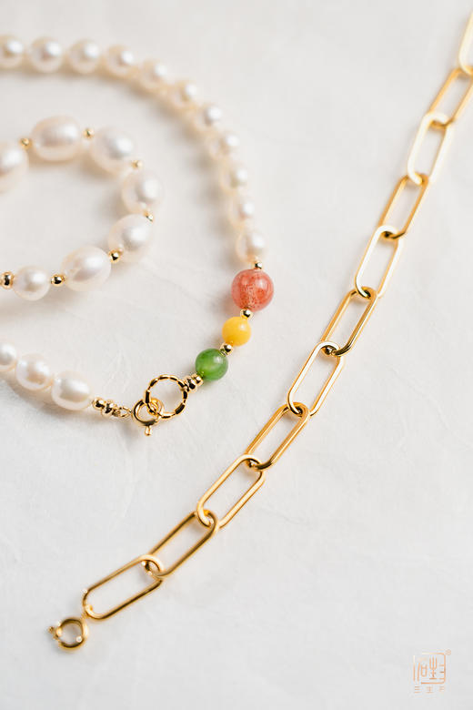 天然小巴洛克珍珠彩宝国风多用链+梅兰竹菊多用吊牌 商品图5