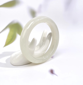 和田玉手镯-白玉宽条