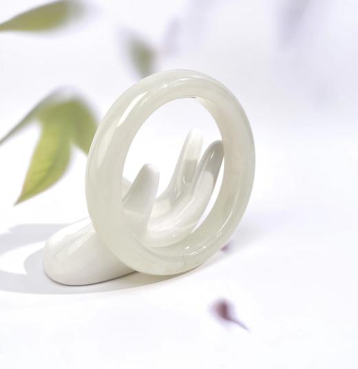 和田玉手镯-白玉宽条 商品图0