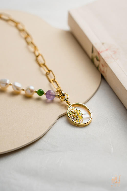 天然巴洛克珍珠梅兰竹菊国风设计链 商品图5