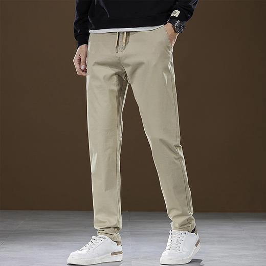 纯棉【新款DQ】大依优型大码男装松紧腰休闲裤加肥加大号肥佬宽松大号休闲长裤水洗棉 商品图2