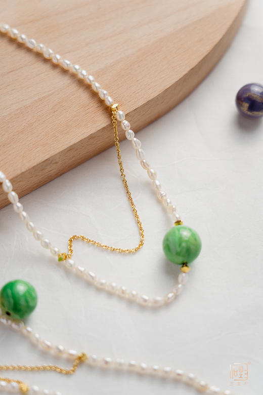 三生石--五行色小米珠金属设计链 商品图3