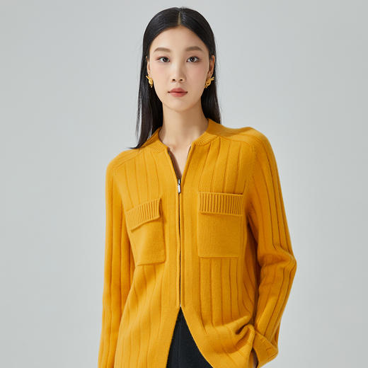 东黎 • 小山羊绒女士秋冬马尔代夫阳光拉链开衫 3390 商品图0