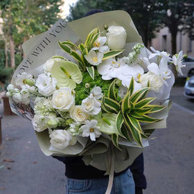 梦入江南(蝴蝶兰玫瑰混搭花束）