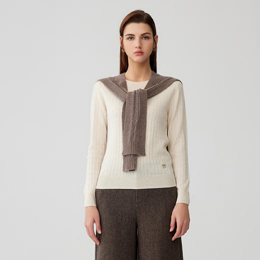 【纯色百搭羊绒披肩】羊绒世家秋冬新款女士100%山羊绒多色百搭保暖披肩围巾 商品图0