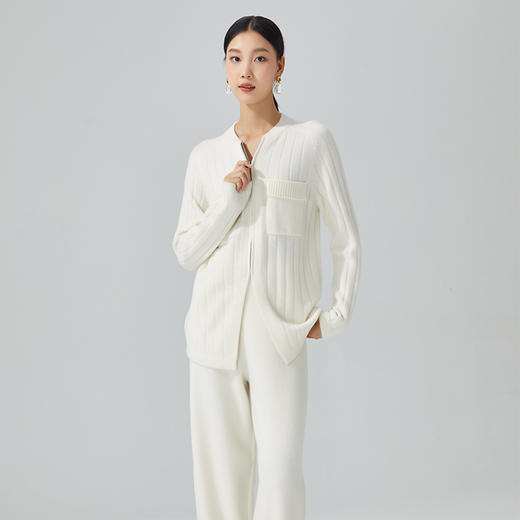 东黎 • 小山羊绒女士秋冬马尔代夫阳光拉链开衫 3390 商品图5