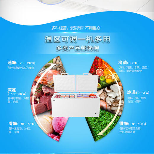 海尔（Haier）719升冷柜 顶开双门超大容量 大冷冻力保温性能强 单温冷藏冷冻转换 BC/BD-719HEZ 白色 商品图6