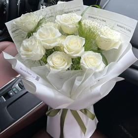 白月光（11支白玫瑰花束）