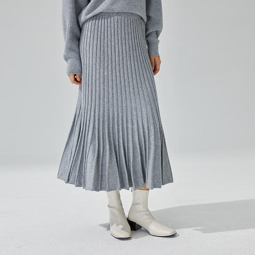 东黎 • 小山羊绒女士秋冬马尔代夫阳光鱼尾百褶裙 3418 商品图6