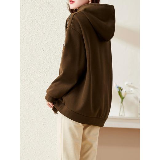 DD-秋冬新款欧货爱心钉珠连帽宽松减龄卫衣女 商品图3