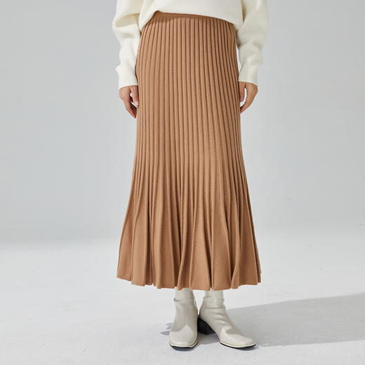 东黎 • 小山羊绒女士秋冬马尔代夫阳光鱼尾百褶裙 3418 商品图4
