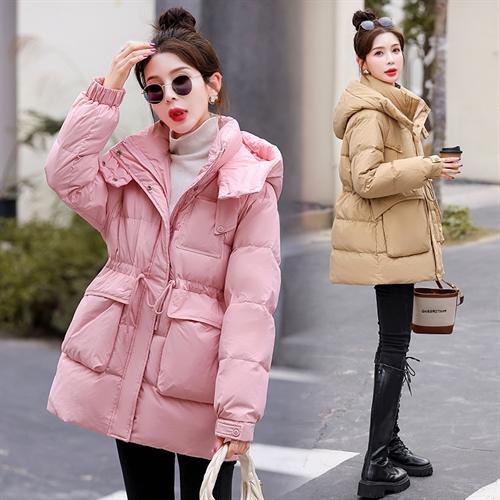 白鸭绒羽绒服连帽，面包服时尚收腰保暖外套HR-KJFD185 商品图0