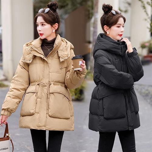 白鸭绒羽绒服连帽，面包服时尚收腰保暖外套HR-KJFD185 商品图3