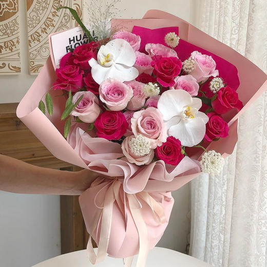 海棠未眠（洛神弗洛伊德玫瑰混搭花束） 商品图0